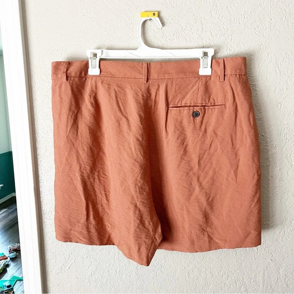 Banana Republic Shorts Women's 16 Terracotta Orange Pleated Summer Boho - Picture 3 of 10